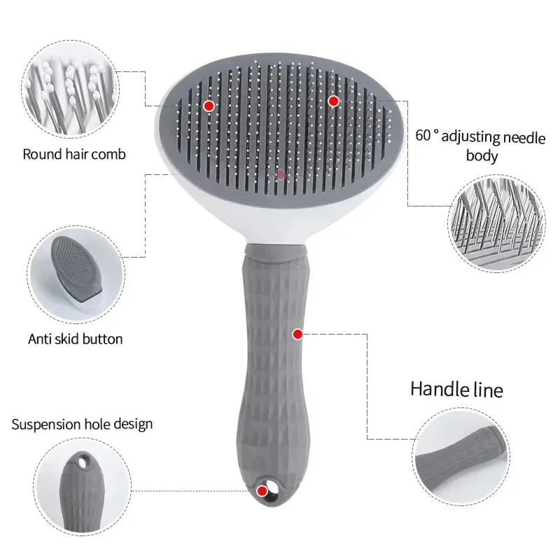 Self-Cleaning Pet Brush 🐶🐱 | Removes Loose Hair & Detangles with 1 Click