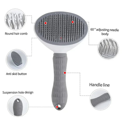 Self-Cleaning Pet Brush 🐶🐱 | Removes Loose Hair & Detangles with 1 Click
