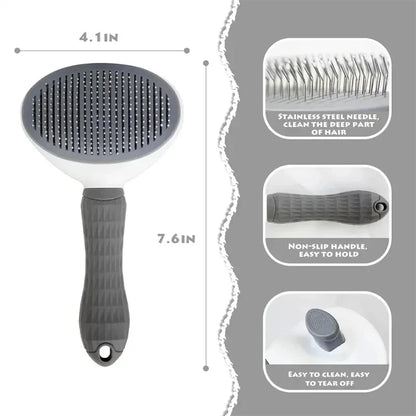 Self-Cleaning Pet Brush 🐶🐱 | Removes Loose Hair & Detangles with 1 Click